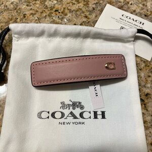 Coach Leather Signature Blush Barrette Hair Clip